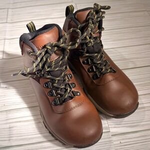 Magellan Outdoors Mens Waterproof Hiking Boots Brown Leather Mid Top 115049981